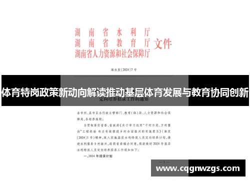 体育特岗政策新动向解读推动基层体育发展与教育协同创新